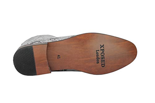 31pVvTtaODL Hombre En La Patente De Imitación De Cuero Brillante De La Piel De Serpiente De Impresión Botas del Tobillo De Los… Hombre En La Patente De Imitación De Cuero Brillante De La Piel De Serpiente De Impresión Botas del Tobillo De Los… - Imagen 5