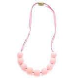 Chewbeads Juniorbeads Madison Necklace  Teething Jewelry  Soft on Infant's Gums and Teeth  100% Safe Silicone  Easily Cleaned, Dishwasher Safe  Glow in the Dark  Bubble Gum Pink