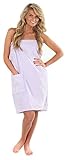 VEAMI Women's Spa Wrap Towel with Snap Closure -Sweet Boysenberry-Medium/Large