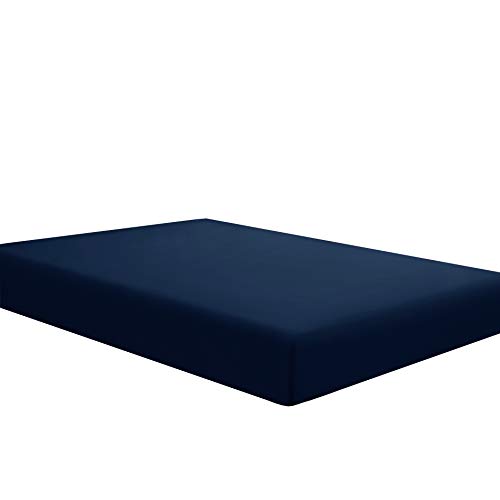 Sfoothome Fitted Sheet Twin Size, Brushed Microfiber, Extra Soft and Comfortable - Wrinkle, Fade Resistant,Navy Sheet with Deep Pocket at Amazon