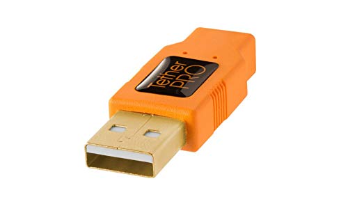 Tether Tools TetherPro USB 2.0 to Mini-B 5-Pin Cable, 15' (4.6m), High-Visibility Orange (Certified Refurbished)