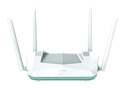 D-Link R32 Eagle Pro AX3200 Smart Router with Wi-Fi/Traffic Optimiser, DFS, Parental Control, Gigabit Ports, MU-MIMO, 1024 QAM, OFDMA, WPA3, Mesh-ready. Works with Alexa/Google Assistant