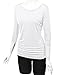 Made By Johnny MBJ WT822 Womens 3/4 Sleeve with Drape Top XXXL White