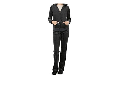 Zenana Womens Velour Suit Set (X large, Ash Grey)