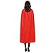 WESTLINK Cloak with Collar Costume Cape (35-66inches) Black Red Reversible