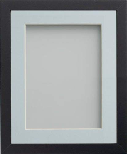 Frame Company Allington Black 12x10 inch Frame With Light Blue Mount For Image 9x7 inch *Choice of sizes* Fitted with Real Glass — image 1