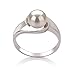 PearlsOnly - Clare White 6-7mm AAA Quality Freshwater 925 Sterling Silver Cultured Pearl Ring - Size-5