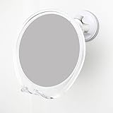 No Fog Shower Mirror with Rotating, Locking Suction | Adjustable Arm for Easy Positioning | Best Personal Mirror for Shaving You Will Ever Buy! Ideal Travel Mirror