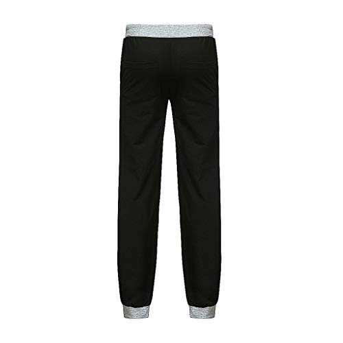 YKARITIANNA Mens Joggers Sport Flag Print Casual Drawstring Sweatpants Trouser Long Pants Black