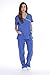Just Love Women's Scrub Sets/5 Pocket Medical Scrubs Uniforms (Mock Wrap), Royal Blue With Lime Trim, Medium