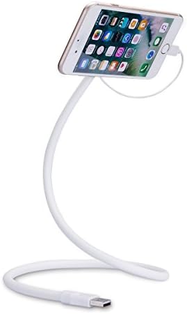 Car Phone Mount Holder With Gooseneck Flexible Long Arms CellPhone Clip Stand For IPhones/Phones GPS Devices + Free CB Car Charger (White)