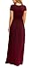 EUOVMY Maxi Dress for Women Crewneck Short Sleeves Wedding Guest Bridesmaid Dresses A-line Casual Loose Party Vacation Spring Summer Burgundy Beach Long Sundresses with Pockets Wine Red Medium
