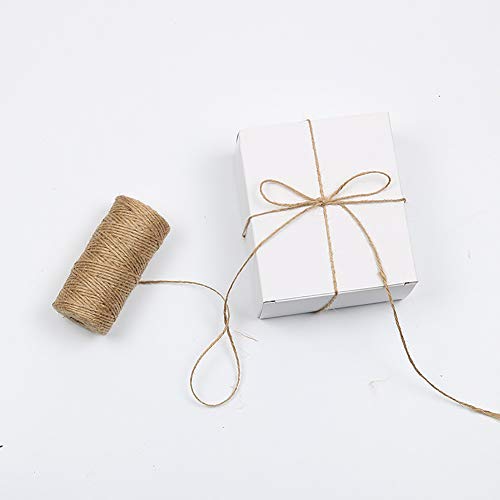 Natural Jute Twine 656 Feet Arts and Crafts Jute Rope Durable Industrial Packing Materials Packing String for Arts, DIY Crafts, Festive Decoration, Bundling and Gardening (2 Pcs x 328 Feet) - Thumbnail 3