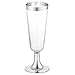 BloominGoods usa e getta Premium trasparente in plastica rigida Fancy tazze, plastica, Gold Rimmed, Champagne - 5.5 oz