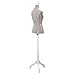 Giantex Female Mannequin Torso Dress Form Display W/ White Tripod Stand (Gray)