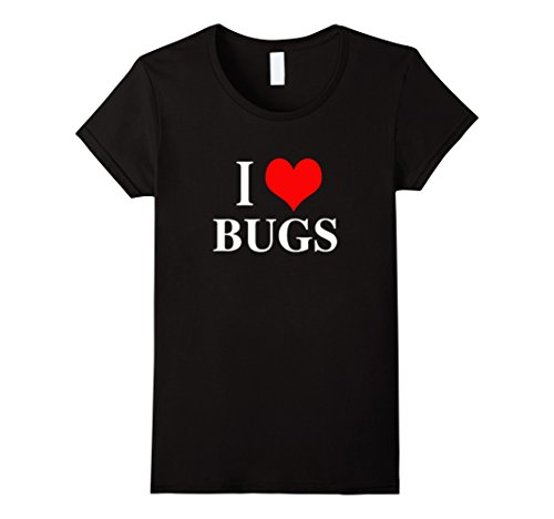 Women's I Love Bugs Shirt  Small Black
