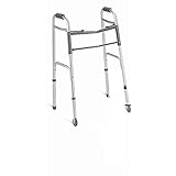 Medline Lightweight Junior/Lower Height Folding Walker with 5” Wheels ( Pack of 4)