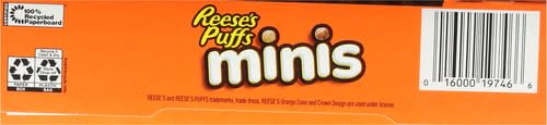 REESE’S PUFFS MINIS BREAKFAST CEREAL, CHOCOLATE PEANUT BUTTER CEREAL, 11.7 OZ