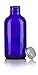 4 oz Cobalt Blue Glass Boston Round Bottles with Silver Metal Screw On Caps (6 pack) + Funnel and Labels