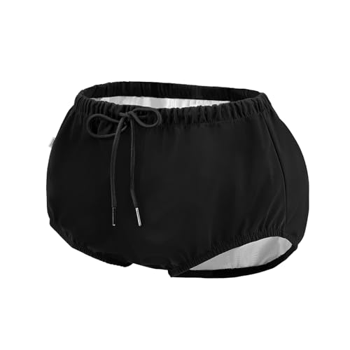 Reusable Adult Swim Diaper Special Needs, Incontinence Plastic Pants Cloth Diaper Cover, Waterproof Training Rubber Underwear（Black, M