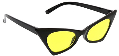 WebDeals - Cateye or High Pointed Eyeglasses or Sunglassesâ€¦â€¦ (Chic Cat, Black/Yellow)