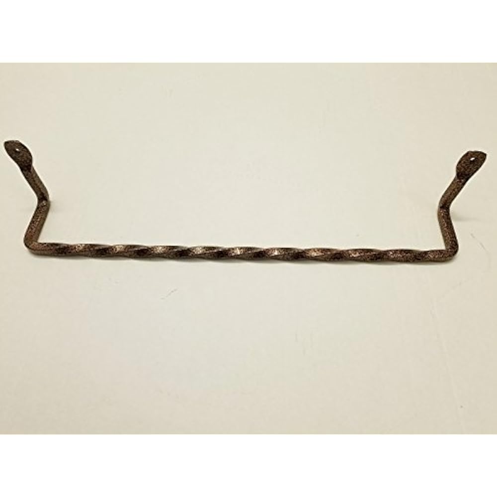 Wrought Towel Bars Iron 17 Inch Twisted Hand Made Powder Coated