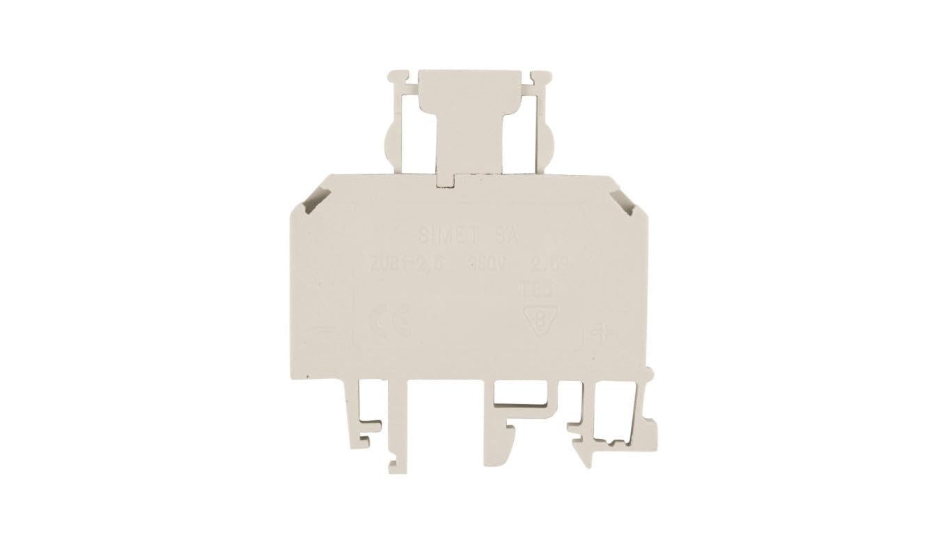 SIMET Brand ZUB1-2.5 GREY Rail Mounted Screw Terminal Block