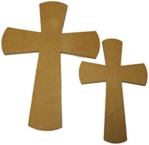 Custom WoodWorks - 17" Unfinished Stack-able Wooden Wall Crosses-Outward Curve