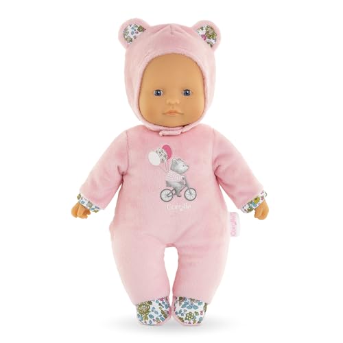 Corolle Sweet Heart Pink Bear Baby Doll, 12-Inch Soft Plush Comfort Toy for Babies, Suitable from 9 Months