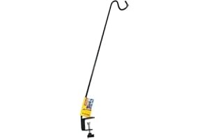 More Birds 13 inch Clamp-On Deck Steel Hook for Bird Feeders, Plants, and Windchimes - 38074 - Easy to Hang - Sturdy Construction - Outdoor Decor for Bird Feeders on Deck