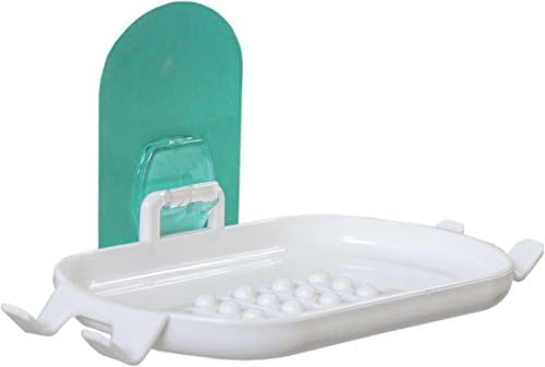 Soap Holder, Bathroom Organizer for soap, razor, scrubber, sponge, Advanced Adhesive Formula, 100% adhere to tile, granite, glass... Removable, No Drilling, Best-Selling Organizer (Light Blue)