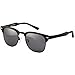 Dollger Classic Semi-Rimless Frame Retro Brand Polarized Sunglasses for Men and Women UV 400 Protection, Black Lens+black Frame, One Size
