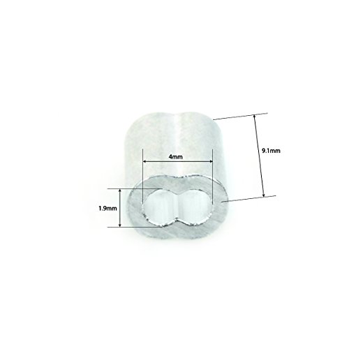 AUSPA 200-Pack 1/16 Inch Aluminum Crimping Loop Sleeve & 10-Pack Wire Rope Thimble M1.5 For Wire Rope and Cable
