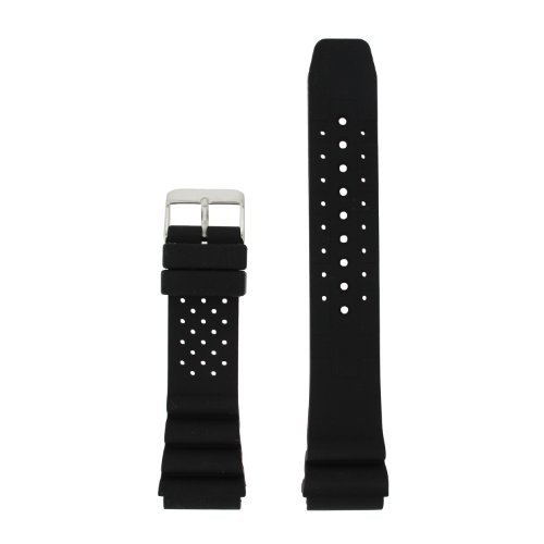 Watch Band Silicone RubberBlack Waterproof Stainless Buckle 22 millimeters