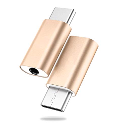 Coersd Data Adapter Type C USB C to 3.5mm Audio Adapter for External Microphone for Osmo Pocket for Type-c (Gold)
