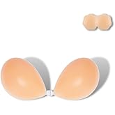 TPOLAU Adhesive Bra Strapless Sticky Invisible Push up Silicone Bra for Women Backless Dress with Nipple Covers