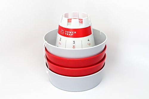 Tower Trap Bed Bug and Flea Trap for Bed Posts and Furniture Legs, Red and Grey Colors, Set of 4 Traps
