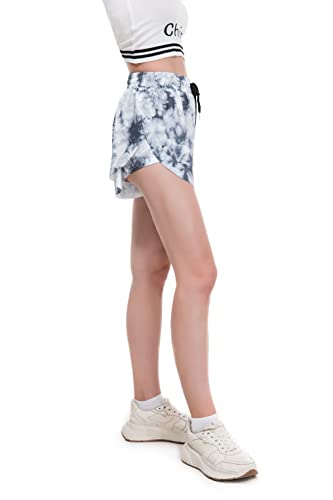 Womens Butterfly Shorts 2 in 1 Flowy Skirt Shorts for Women Casual Summer High Waisted Athletic Running Workout Skort Shorts