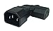 Cerrxian Left Angle IEC 320 C14 3 Pin Male to C13 Female PDU PSU UPS Power Extension Adapter Receptacle for LCD LED TV Wall Mount