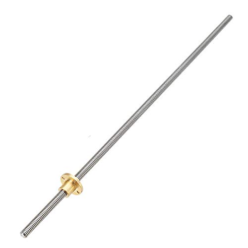 T10 Trapezoidal Lead Screw 500mm with Brass Nut