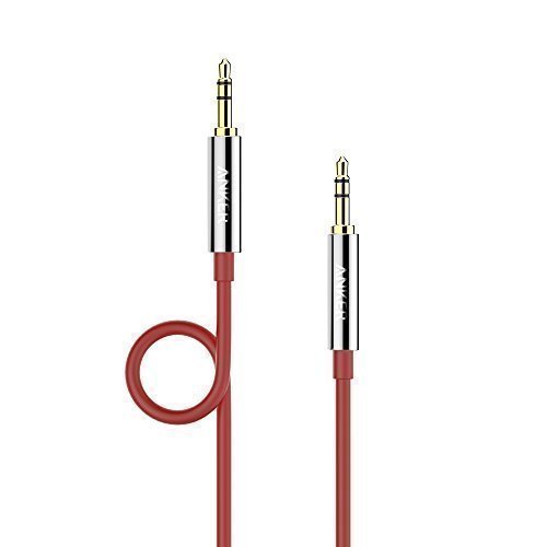 Anker 3.5mm Premium Auxiliary Audio Cable (4ft / 1.2m) AUX Cable for Beats Headphones, iPods, iPhones, iPads, Home / Car Stereos and More (Red)