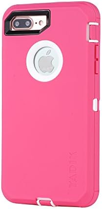iPhone 7 Plus iPhone 8 plus 5.5 inch Case, Yadik Shock Absorption Heavy Duty Military Grade Hybrid Silicone PC Case for iPhone 7 Plus (Rose White)