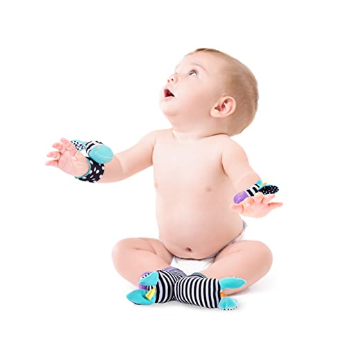 Koty Baby Wrist Rattles Foot Finder Toys Set, Toddler Rattle Sock, Arm