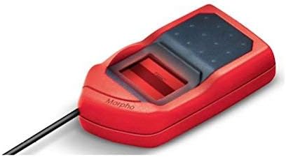 Safran Morpho USB 1300E3 Fingerprint Biometrics MSO OTG(All-in-one version) for Aadhaar eKYC and Sim Activation, 2.5x13(Red and Black)