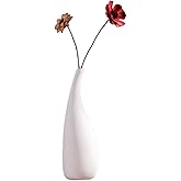 White Small Ceramic Bud Vase Single Stem Flower Vase Retro Decorative Floral Vase for Home Decor Wedding Party Decoration