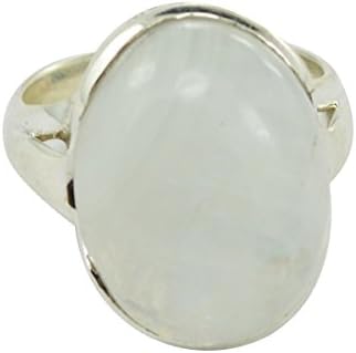 Natural Rainbow Moonstone Gemstone Ring - Semi Precious Ring - Solid 925 Sterling Silver Ring Size US 7