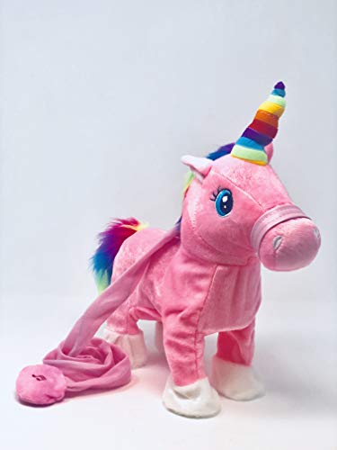 INCHOI NCHOI Electric Walking Unicorn - Plush Toy, Stuffed Animal Toy - Electronic Music Unicorn Toy for Children (Pink)