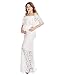 Women's Off Shoulder Short Sleeve Ruffles Lace Maternity Gown Maxi Photography Dress (White 1, Large)