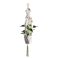 TOUCH MISS Macrame Plant Hangers Large Outdoor Indoor Hanging Planter Holder Wall Cotton Rope Boho Home Decor 4 Legs 50 inches(Birdcage)