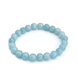 Colkiow 8mm Aquamarine Bracelet,Natural Blue